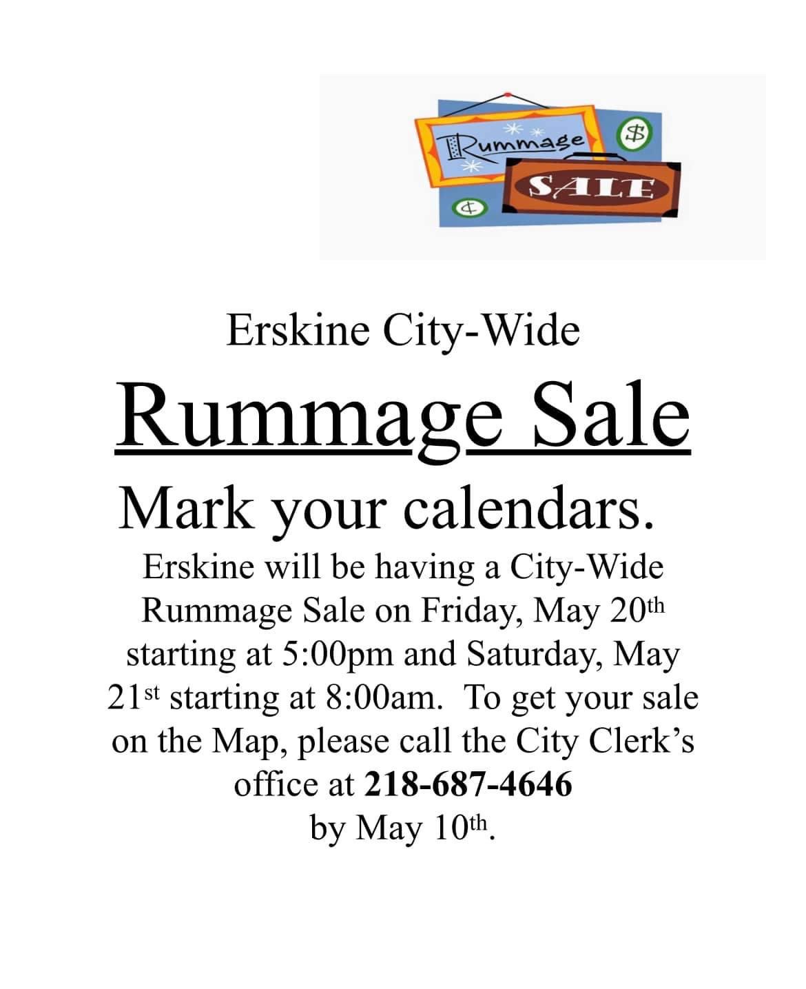 CityWide Rummage Sale City of Erskine